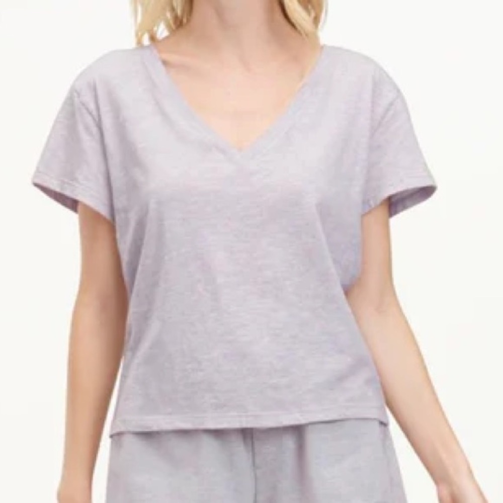 Splendid Medium Top Botanical Dyed V-Neck Short Sleeve Tee 100% cotton NWT - Picture 9 of 10